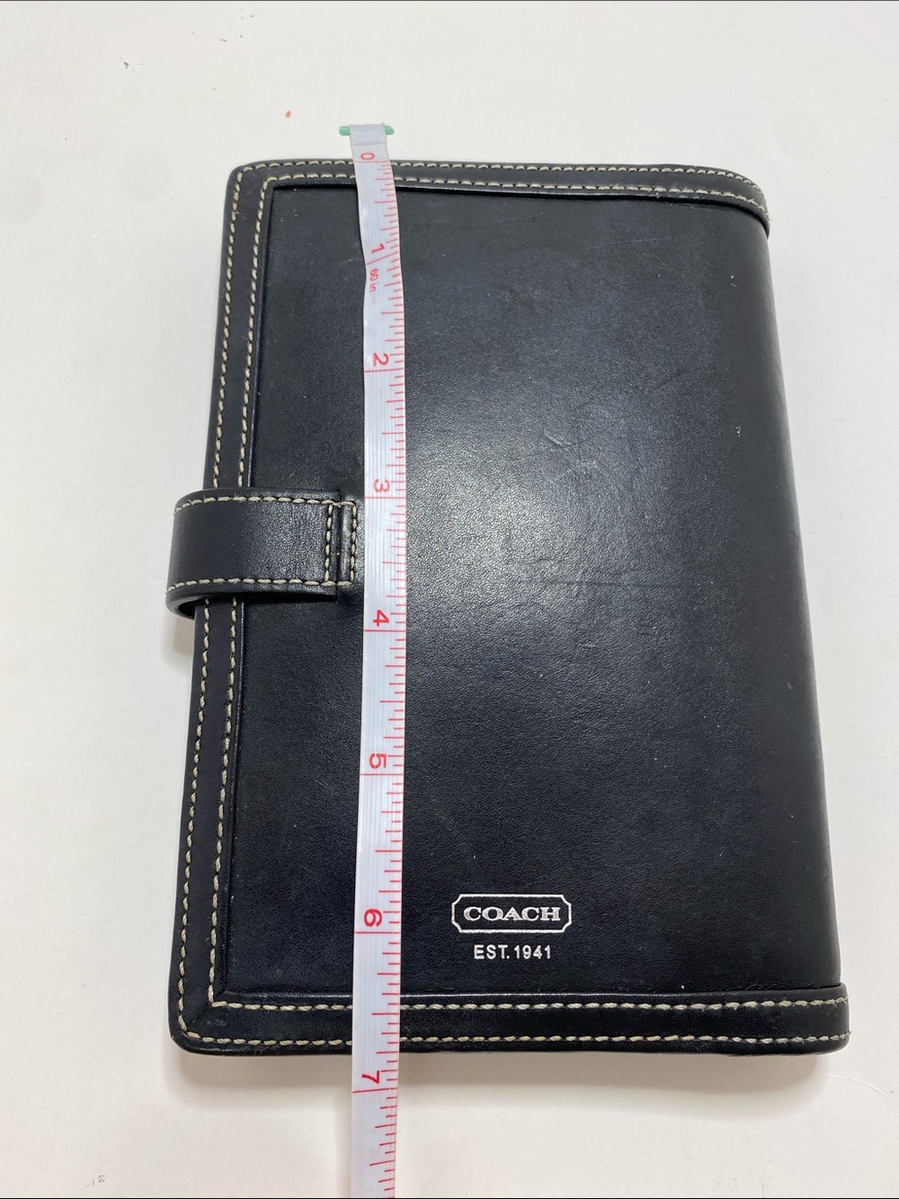 Coach Vintage Black Leather Snap Organizer with Contrast Stitching - Picture 4 of 9
